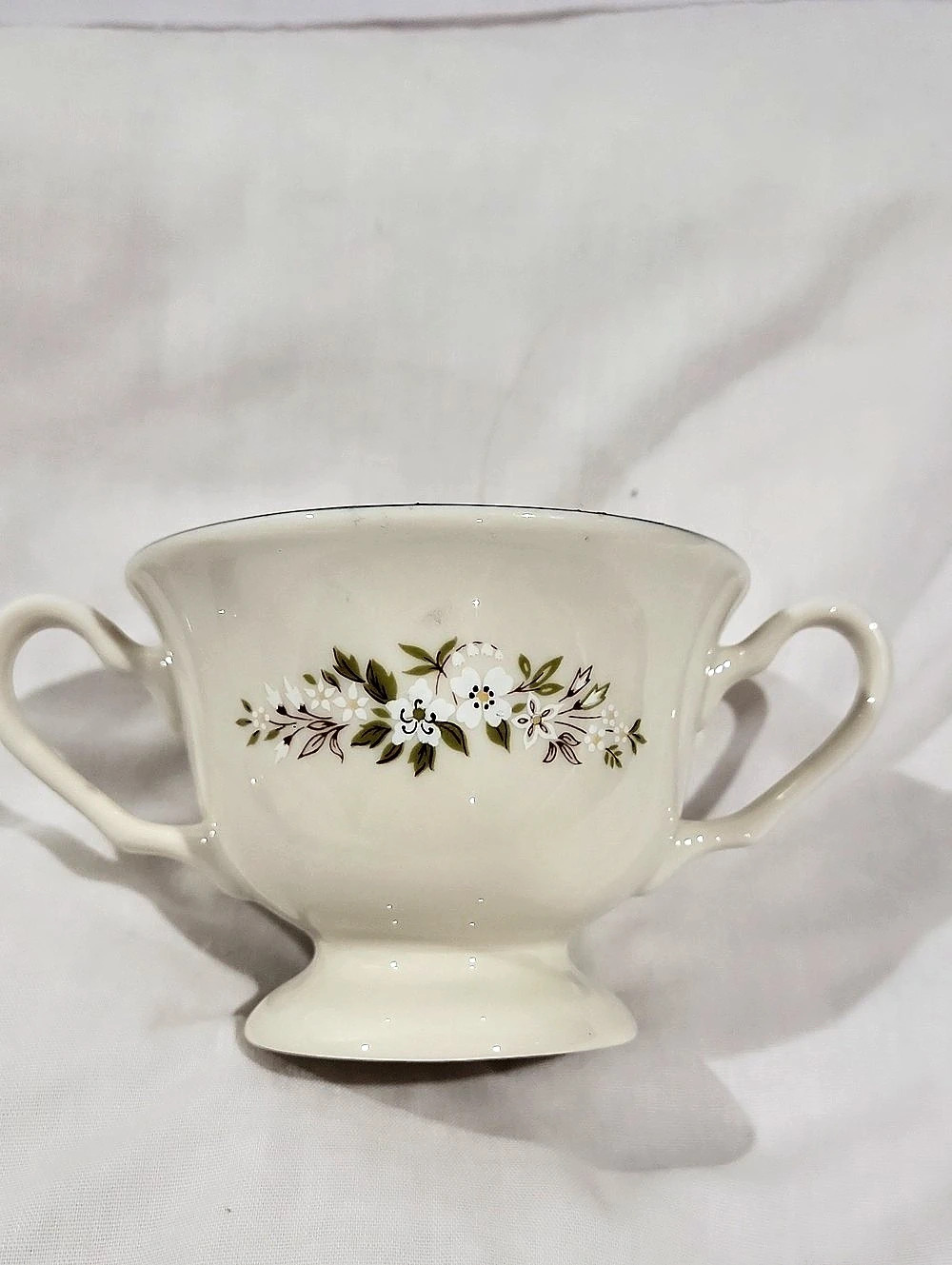 Vintage Edgerton Spring Rhapsody Sugar Bowl with Lid Floral in Cream